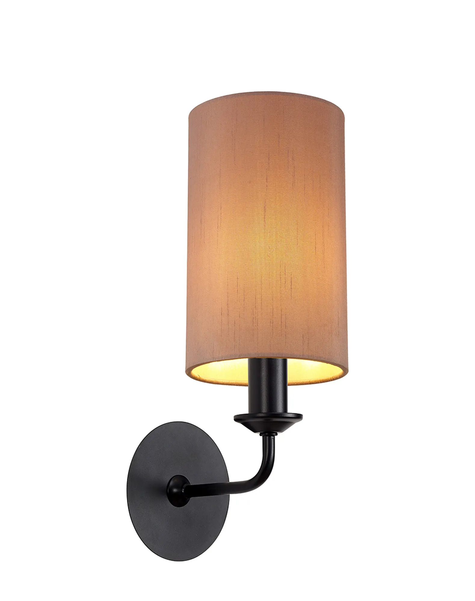 DK1024  Banyan Wall Lamp 1 Light Matt Black; Taupe/Halo Gold